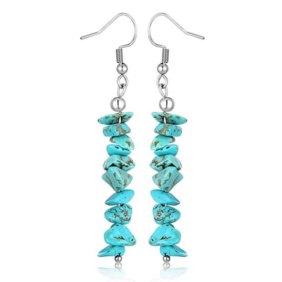 Turquoise Stack Drop Earrings - Picture 1 of 2